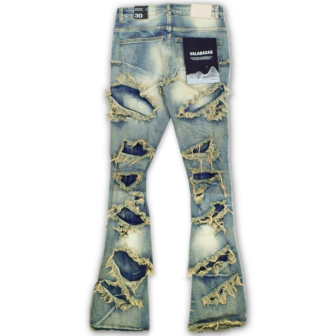 VALABASAS EYEORE LIGHT VINTAGE WASH STACKED FLARE JEAN