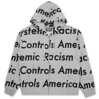 DENIM TEARS X Arthur Jafa SYSTEMIC RACISM CONTROLS AMERICA ZIP UP HOODIE