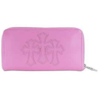 CHROME HEARTS REC F ZIP SIDE LEATHER WALLET