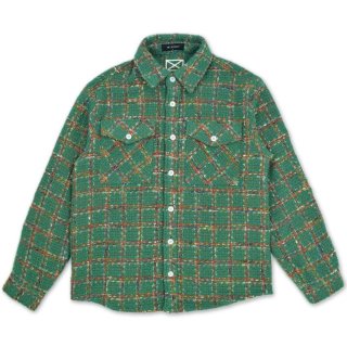 MLVINCE EMBROIDERY CHECK TWEED SHIRTS