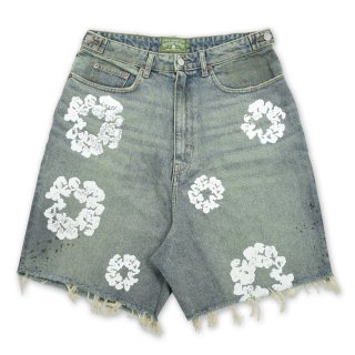 DENIM TEARS DIRTY WASH WREATH SHORTS
