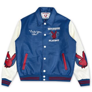 TRUE RELIGION X PLAY BOY BOMBER VARSITY JACKET