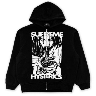 SUPREME X HYSTERIC GLAMOUR THERMAL LINED ZIP UP HOODIE