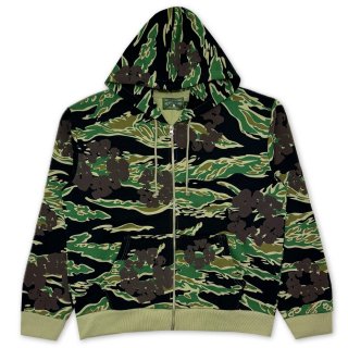 DENIM TEARS CAMO COTTON WREATH ZIP HOODIE