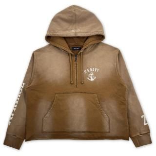 MLVINCE NAVY HALF ZIP HOODY