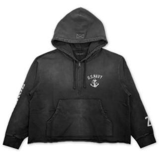 MLVINCE NAVY HALF ZIP HOODY