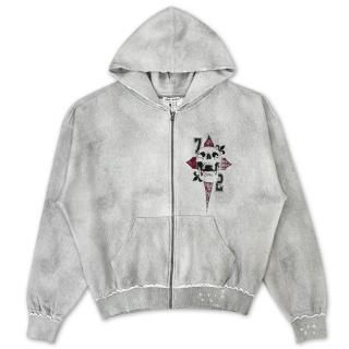 JADED LONDON VARSITY DISTRESSED HOODIE