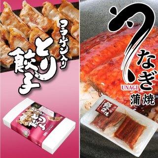 【12】グルテンフリー餃子と鰻｜お買得セット「コラーゲン入り とり餃子」と「うなぎ蒲焼」