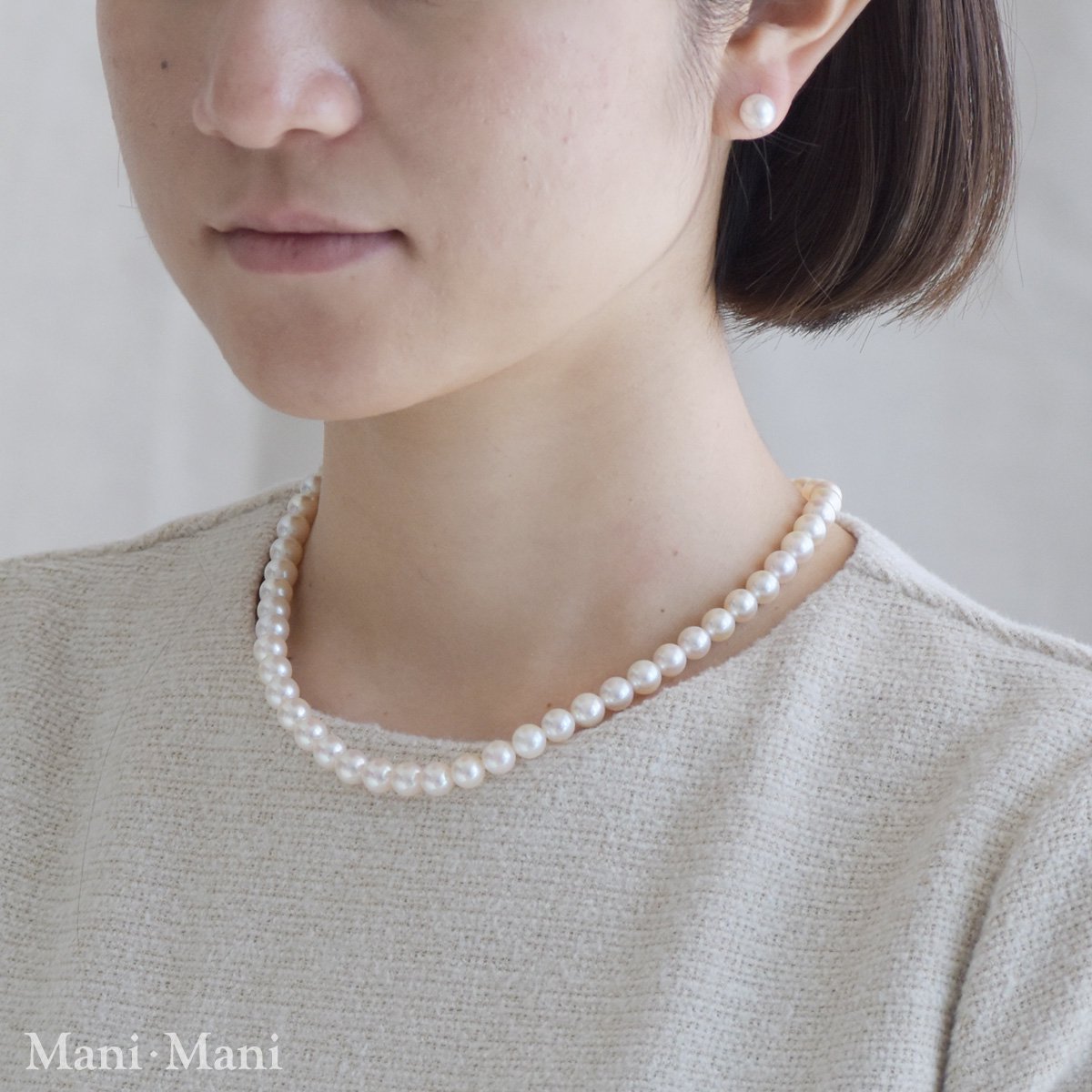 花珠真珠セットはsv あこや本真珠　7.5〜8ミリ　ネックレス　イヤリングセット