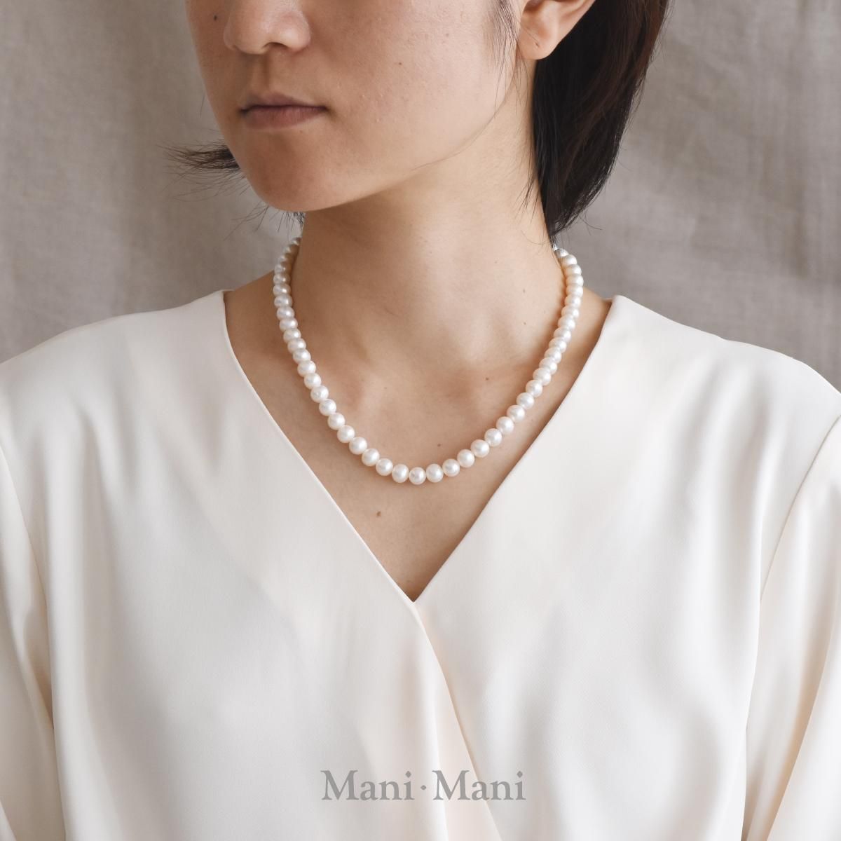 淡水パール7mm珠マンテルネックレス | フォーマルで人気の7mmパールネックレスを普段使いに！ - Mizu JEWELRY