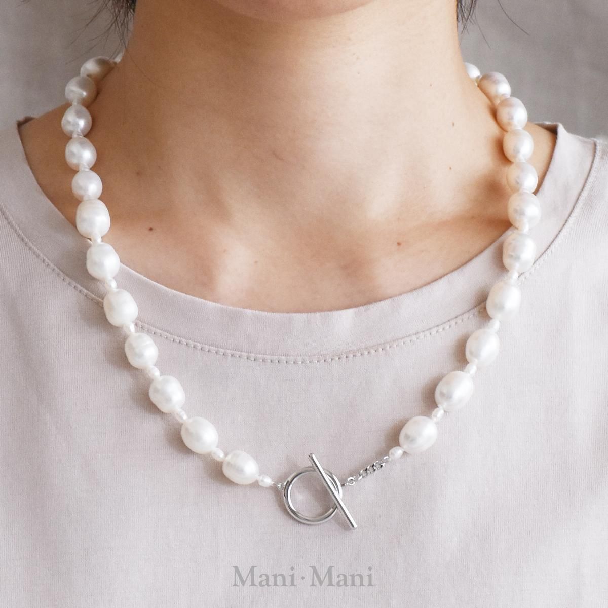 大粒淡水パール マンテルネックレス | 華やかで軽やかな個性を放つデザイン - Mizu JEWELRY