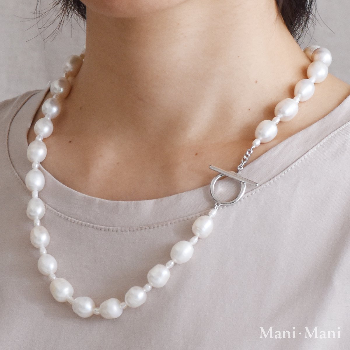 大粒淡水パール マンテルネックレス | 華やかで軽やかな個性を放つデザイン - Mizu JEWELRY