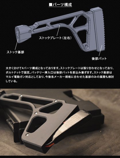 I.B.ストック(ワイヤーストックタイプ) / 東京マルイ スタンダード電動ガンM4シリーズ - PDI Co.,Ltd / Airsoft Gun  Parts