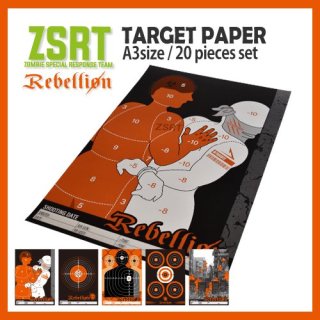 Rebellionターゲットペーパー A3サイズ 20枚セット / ZSRT 2nd line
