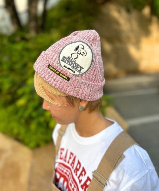 【日本製】スヌーピー 【SNOOPY】 Mix Knit Cap（Emblem）