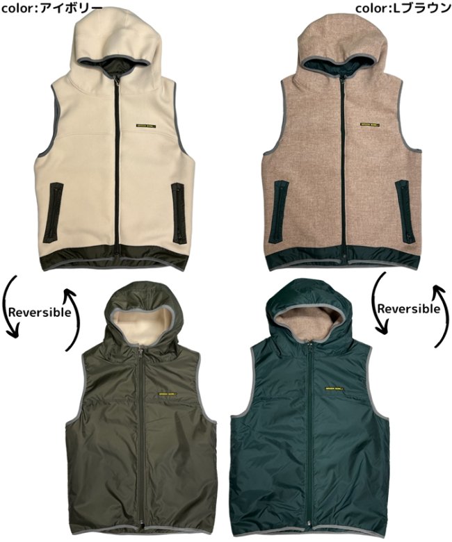 グリーンボウル【GREEN BOWL】2WayCoat×Nylon Reversible Vest - GREEN BOWL