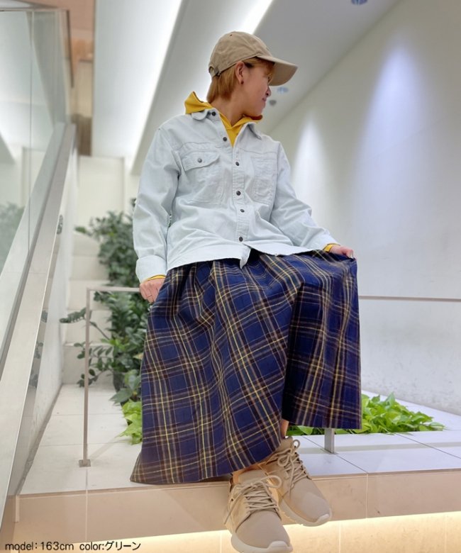 日本製】グリーンボウル【GREEN BOWL】Volume long Easy Skirt