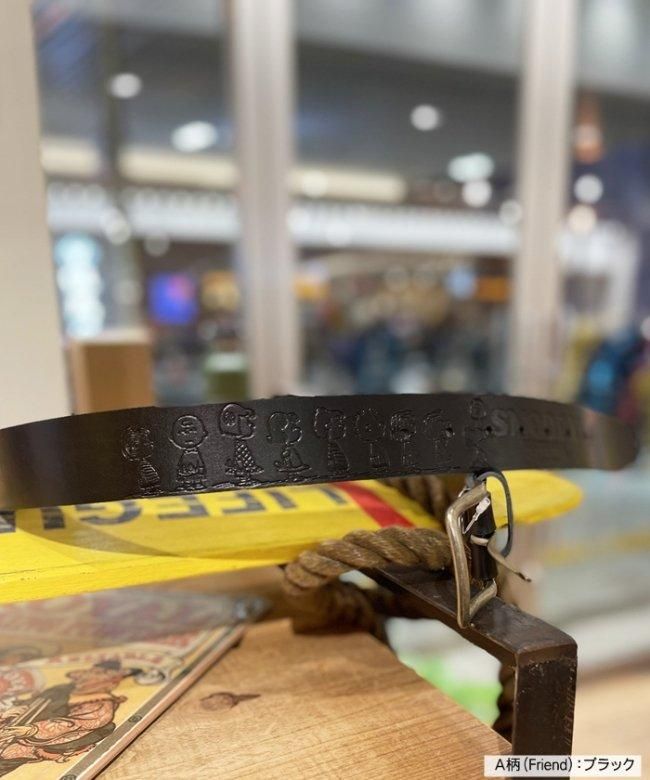 スヌーピー | SNOOPY Embossed Leather Belt - GREEN BOWL