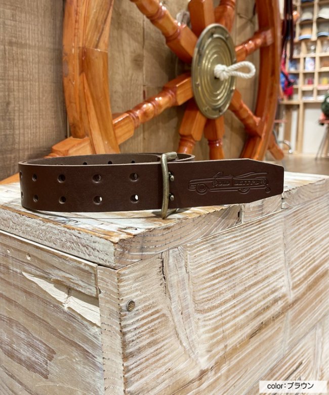 オールドベティーズ【OLD BETTY'S】 CADILLAC Leather Belt - GREEN BOWL