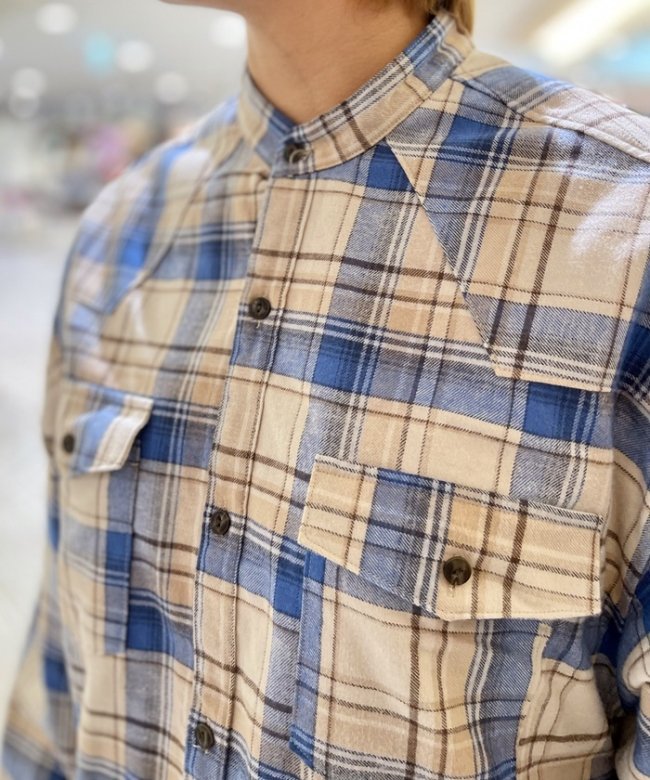 【OLD BETTY’S】Flannel Check Long Western Shirts - GREEN BOWL