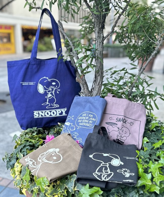 スヌーピー【SNOOPY】Canvas Tote Bag(L) - GREEN BOWL