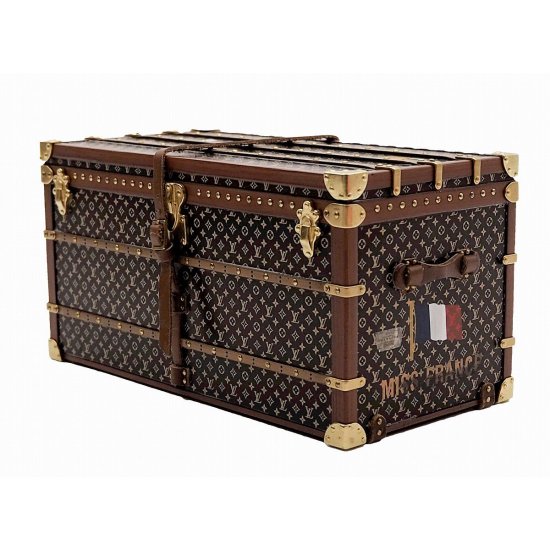 中古】LOUIS VUITTON ルイ ヴィトン ペーパーウェイト トランク ミス フランス アルミ レザー ゴールド金具 ノベルティ 非売品  M99408 | liamakana - lia makana