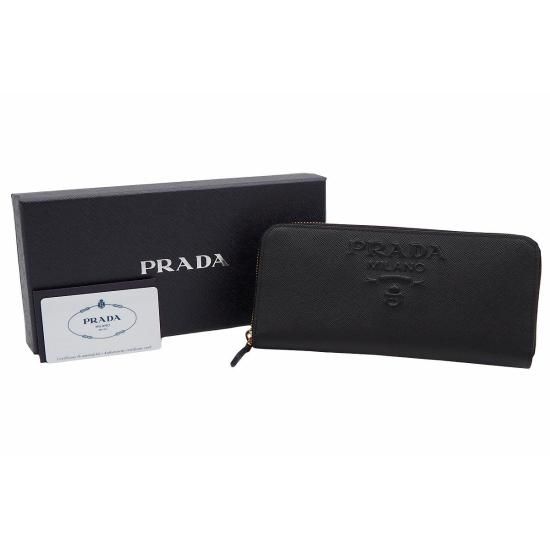 PRADA プラダ SAFFIANO EMBOSS NERO サフィアーノ エンボス レザー ...