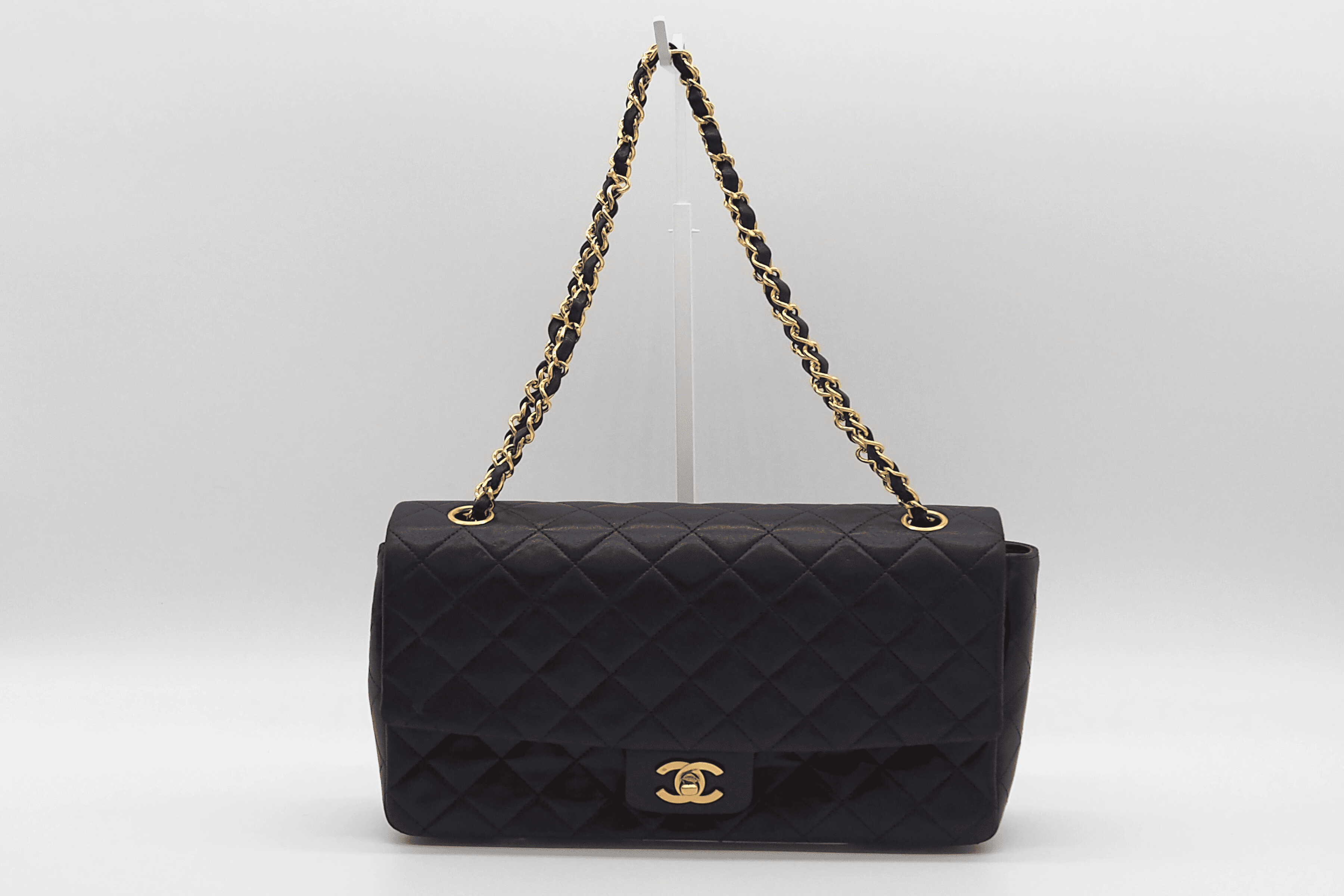 CHANEL シャネル ココマーク 斜め掛け可 ラムスキン ショルダー バッグ-