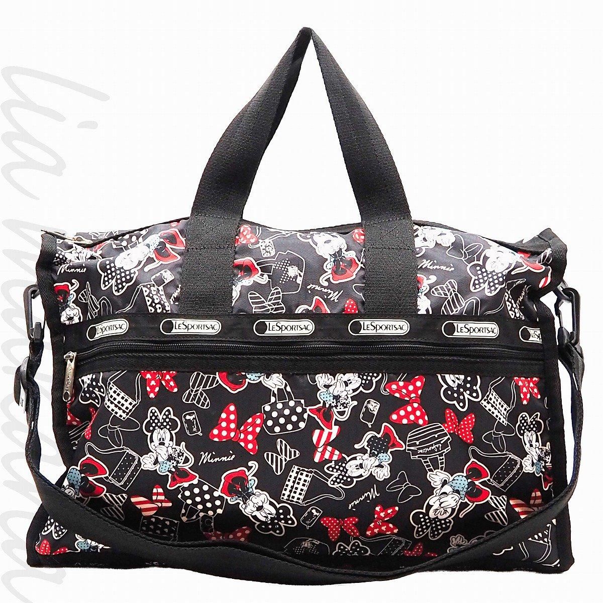 LeSportsac レスポートサック ディズニーコレクション ミニーマウス バッグ ボストンバッグ 旅行カバン 旅行バッグ ポリエステル  シルバー金具 日本限定 | S 新品同様品 - lia makana