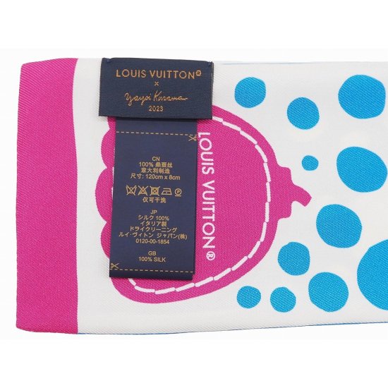 ルイヴィトン LOUISVUITTON スカーフ バンドー  ドット ピンク長方形のスカーフです