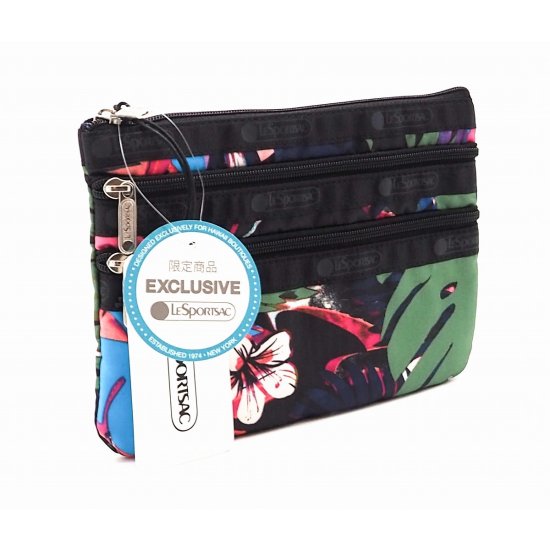 LeSportsac レスポートサック 3-ZIP COSMETIC HALEIWA PALM ハレイワ