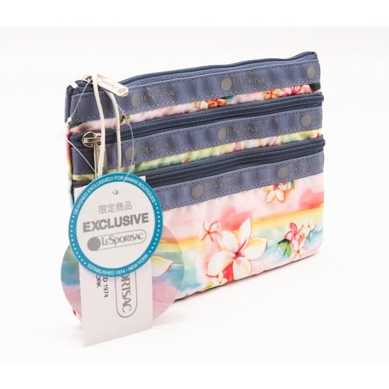 LeSportsac レスポートサック 3-ZIP COSMETIC PLUMERIA RAINBOW