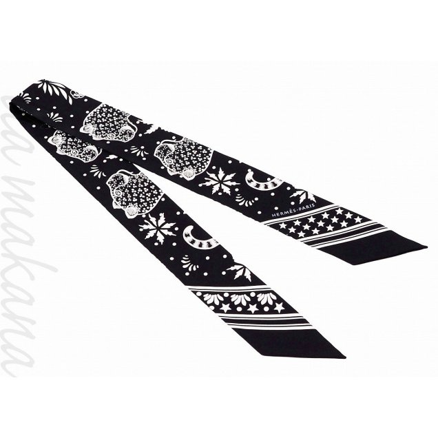 šHERMES ᥹ ĥ꡼ LES LEOPARDS BANDANA 쥪ѡ ֥å ۥ磻 륯 Х ܥ  ե 2019ǯղ 063350S 01