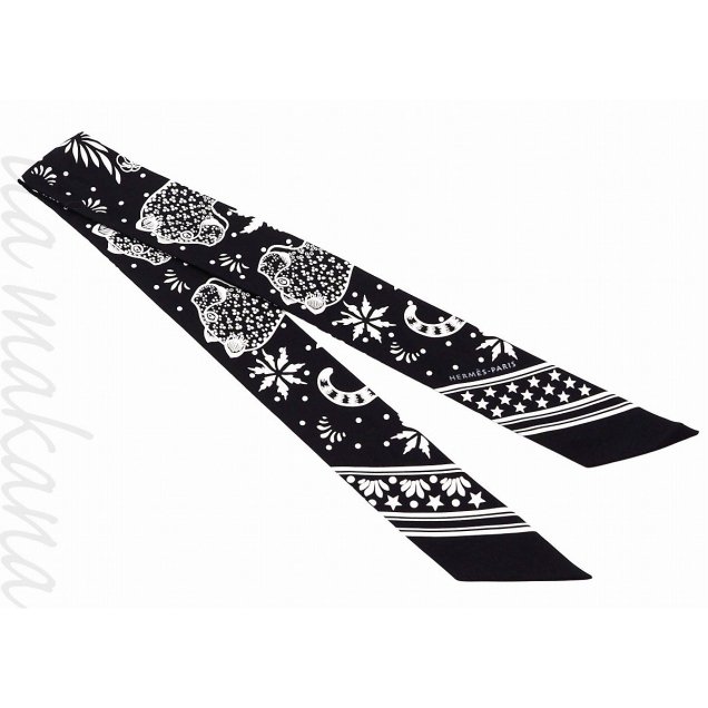 šHERMES ᥹ ĥ꡼ LES LEOPARDS BANDANA 쥪ѡ ֥å ۥ磻 륯 Х ܥ  ե 2019ǯղ 063350S 01