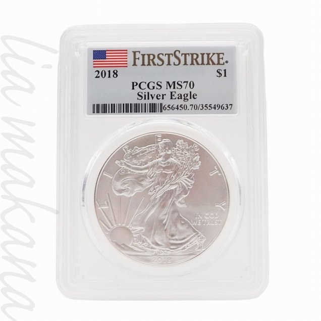 šۡS ƱʡFIRST STRIKE ե ȥ饤 U.S.A. ꥫ 2018 ֥  1ɥ 1OZ MS70 Silver Eagle PCGS