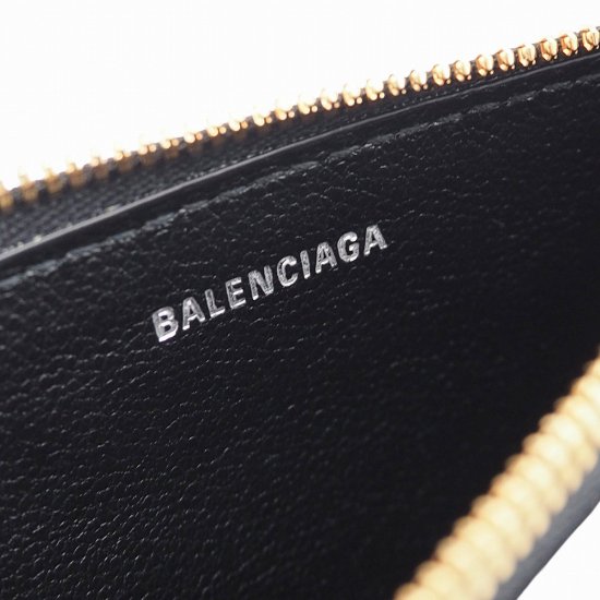 BALENCIAGA CASH ラージ ロング コイン＆カードホルダー | フラグメントケース | カーフスキン ブラック ゴールド金具 - lia  makana