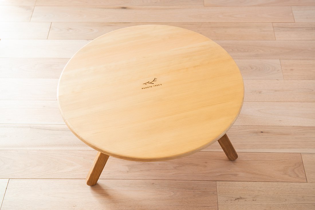 LOW TABLE［丸］｜ 木製ローテーブル ｜ 折りたたみ式丸テーブル