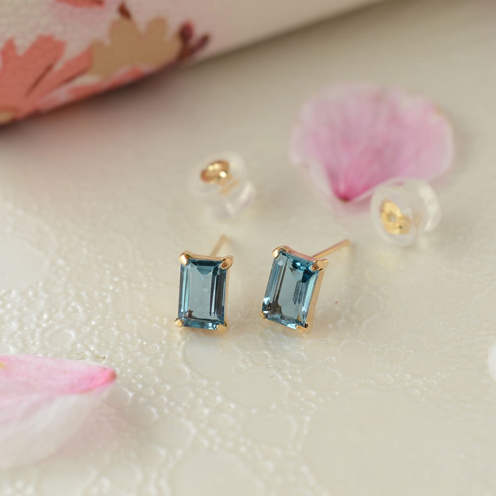 着画イメージあり！K18ロンドンブルートパーズピアス BT:1.80ct-