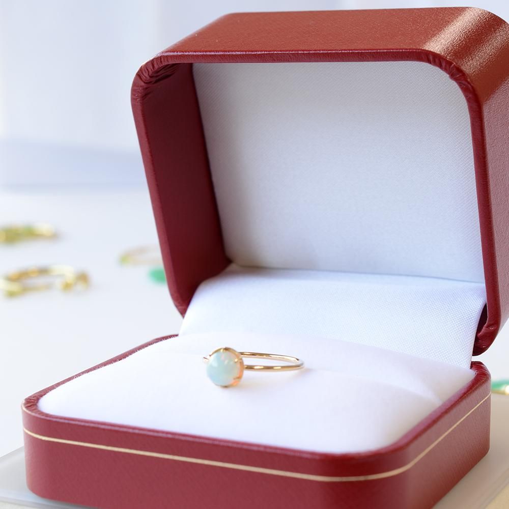 オパールリング / K18ゴールド / 石言葉あり / ギフトラッピング