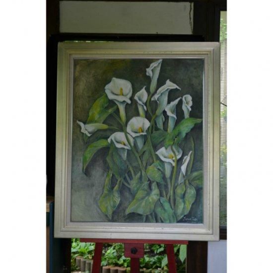 売り出し新作 ドクダミの花 油絵 oil painting 原画 - 美術品