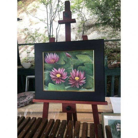 ［匿名配送］一点もの 油絵 油彩 アオイ 花 絵 ハンドメイド 匿名配送］一点もの 油絵 油彩 アオイ 花 絵 ハンドメイド 匿名