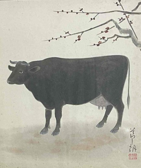 黒牛 - 新美典保アートギャラリー | 水墨画・掛け軸・水彩画・油彩画 