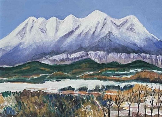冬の御岳山 - 新美典保アートギャラリー | 水墨画・掛け軸・水彩画 