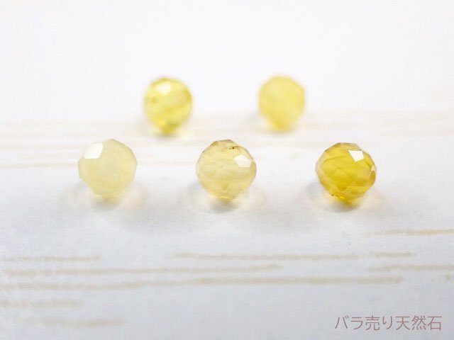 高品質！アフリカ産イエローオパール｜AAA｜小粒・多面カット・約2.5mm【1個30円】 - バラ売り天然石｜天然石ビーズのバラ売り専門店