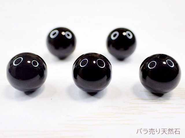 ブラック・オニキス｜AAA｜丸玉【4mm】【6mm】【8mm】【10mm】【12mm】【14mm】 - バラ売り天然石｜天然石ビーズのバラ売り専門店