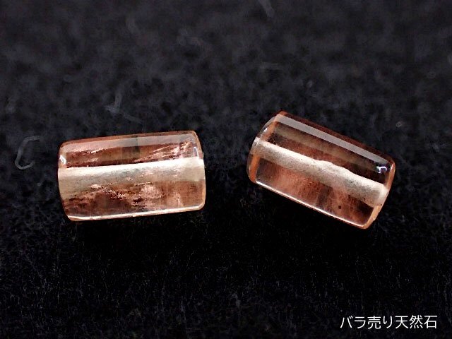 一点もの！宝石質オレゴンサンストーン｜AAA+｜チューブ・約7.1x4.1x4.1と7.2x4.1x4.1mm【2個セット2,460円】NO.9 -  バラ売り天然石｜天然石ビーズのバラ売り専門店