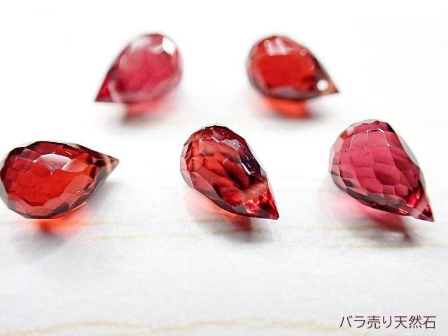 高品質！ガーネット｜AAA｜ドロップブリオレットカット・約5x3