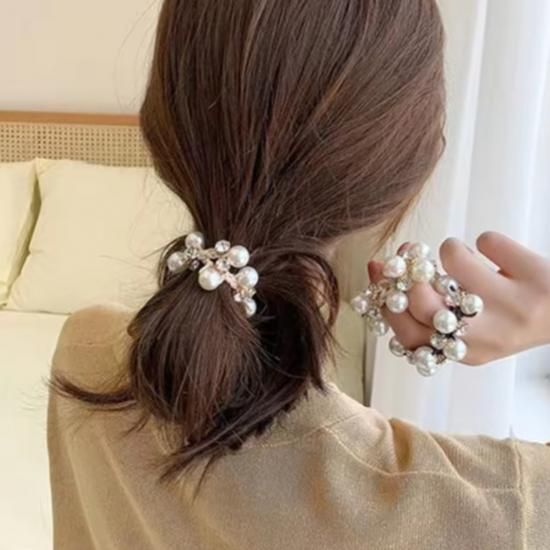 一点物★⭐︎ヘアゴム490キラキラストーンと合金透かし蝶々ビジューヘアゴム高級立体 imgrc0085167898.jpg