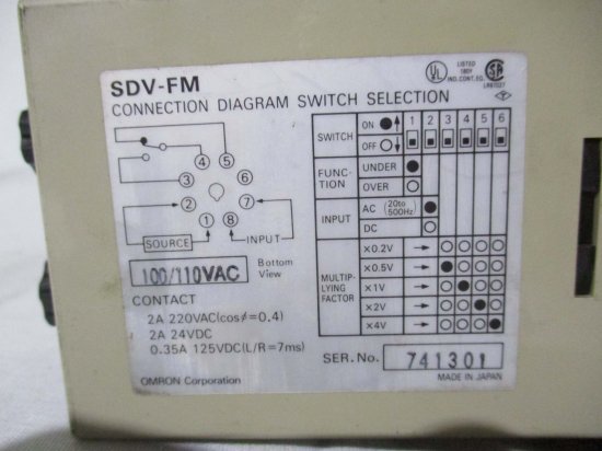 中古 OMRON ボルティジ センサ SDV-FM6 - growdesystem