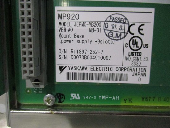 中古 YASKAWA MB-01 MP920 JEPMC-MB200 ベースユニットコントロールパック - growdesystem